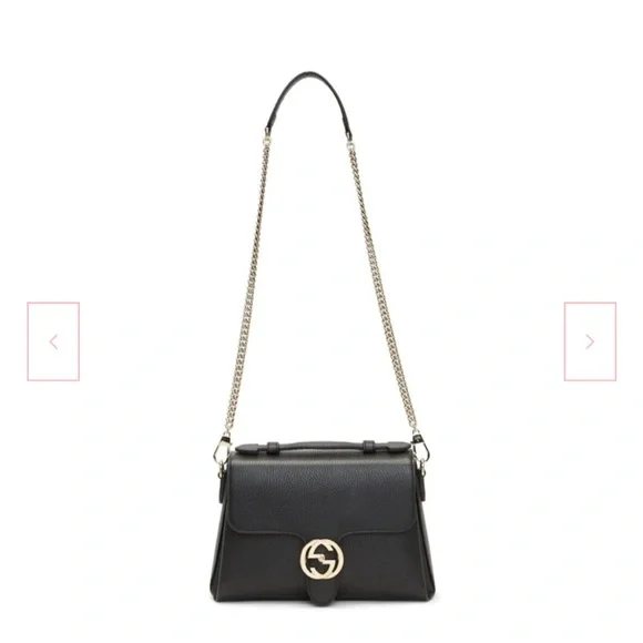 GUCCI Dollar Calfskin Interlocking
GG Top Handle Shoulder Bag Black authentic - Picture 14 of 16